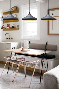 Üçlü Champion Siyah Sarkıt Lamba Yemek Masası Oturma Odası Mutfak Salon Otel Showroom Hol